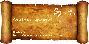 Szvitek Apostol névjegykártya